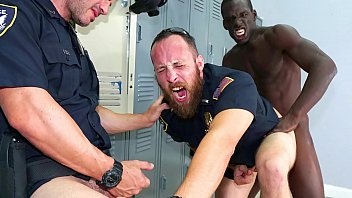 Two horny cops fucked by a black thug